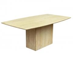 Midcentury Italian Post Modern Travertine Marble Rectangular Dining Table - 3029774