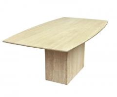 Midcentury Italian Post Modern Travertine Marble Rectangular Dining Table - 3029792