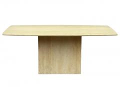 Midcentury Italian Post Modern Travertine Marble Rectangular Dining Table - 3029795