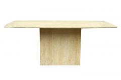 Midcentury Italian Post Modern Travertine Marble Rectangular Dining Table - 3029799