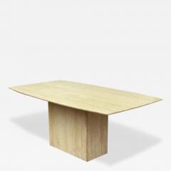 Midcentury Italian Post Modern Travertine Marble Rectangular Dining Table - 3034310