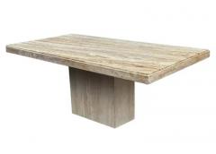 Midcentury Italian Post Modern Travertine Marble Rectangular Dining Table - 3651091