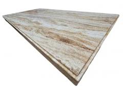 Midcentury Italian Post Modern Travertine Marble Rectangular Dining Table - 3651107
