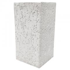 Midcentury Italian Post Modern off White Plaster Cube Pedestal or Side Table - 2994010