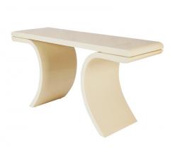 Midcentury Italian Postmodern Console Table or Sofa Table with Beige Lacquer - 1738841