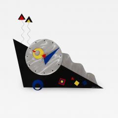 Midcentury Italian Postmodern Wall Clock in Mondrian Complementary Colors - 2510576