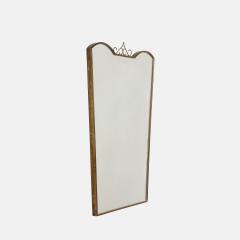 Midcentury Italian Shaped Brass Mirror with Scroll Decoration - 4298579