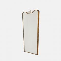 Midcentury Italian Shaped Brass Mirror with Scroll Decoration - 4298580