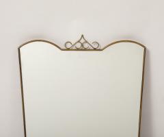 Midcentury Italian Shaped Brass Mirror with Scroll Decoration - 4298581
