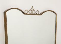 Midcentury Italian Shaped Brass Mirror with Scroll Decoration - 4298582