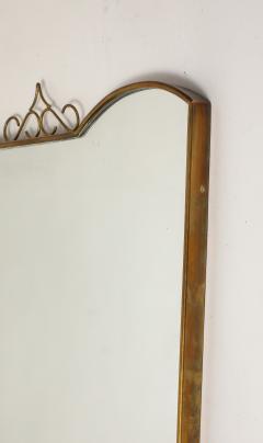 Midcentury Italian Shaped Brass Mirror with Scroll Decoration - 4298588