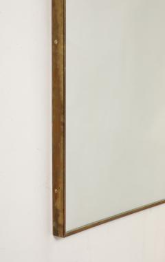 Midcentury Italian Shaped Brass Mirror with Scroll Decoration - 4298589