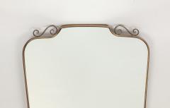 Midcentury Italian Shaped Brass Mirror with Scroll Decorations - 4270663