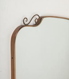 Midcentury Italian Shaped Brass Mirror with Scroll Decorations - 4270682