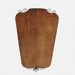 Midcentury Italian Shaped Brass Mirror with Scroll Decorations - 4270688