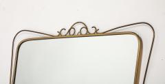 Midcentury Italian Shaped Brass Mirror with Scroll Decorations - 4270695