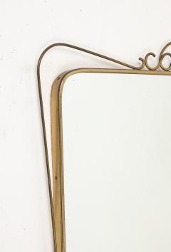 Midcentury Italian Shaped Brass Mirror with Scroll Decorations - 4270715