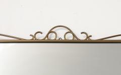 Midcentury Italian Shaped Brass Mirror with Scroll Decorations - 4270716