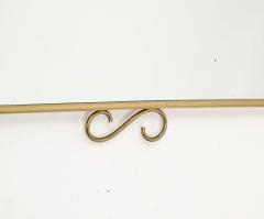 Midcentury Italian Shaped Brass Mirror with Scroll Decorations - 4270720