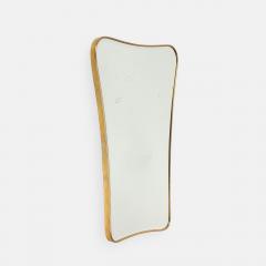 Midcentury Italian Shaped Brass Wall Mirror in Style of Gio Ponti - 4754707