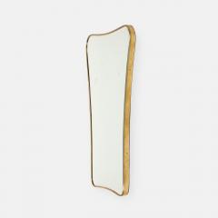 Midcentury Italian Shaped Brass Wall Mirror in Style of Gio Ponti - 4754709