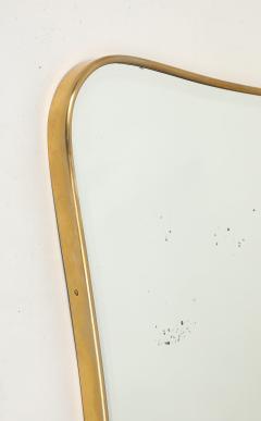Midcentury Italian Shaped Brass Wall Mirror in Style of Gio Ponti - 4754711
