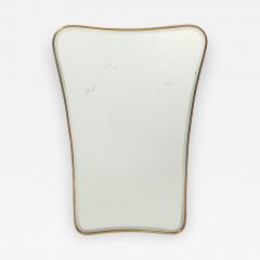 Midcentury Italian Shaped Brass Wall Mirror in Style of Gio Ponti - 4757933