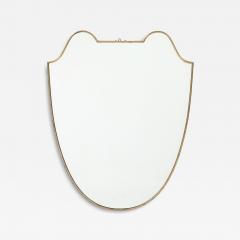 Midcentury Italian Shield Shaped Brass Mirror - 4277229