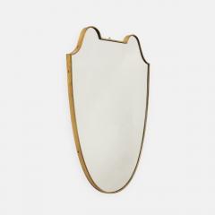 Midcentury Italian Shield Shaped Brass Mirror - 4279565