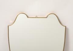 Midcentury Italian Shield Shaped Brass Mirror - 4279567