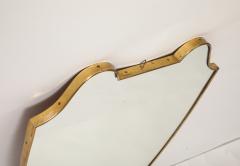 Midcentury Italian Shield Shaped Brass Mirror - 4279571