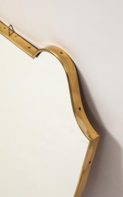 Midcentury Italian Shield Shaped Brass Mirror - 4279572