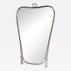 Midcentury Italian Wall Mirror with Brass Worked Frame circa 1950 - 1035516