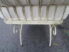 Midcentury Italian Wrought Iron Scroll Arm Bench - 1474281