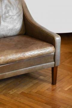 Midcentury Leather Sofa with Wooden Feet - 3349477