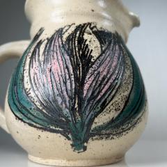 Midcentury Modern Art Pottery Decorative Flower Pitcher signed - 2972626