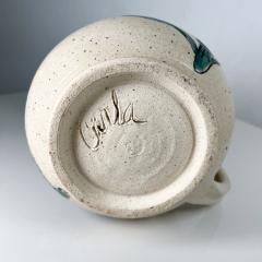 Midcentury Modern Art Pottery Decorative Flower Pitcher signed - 2972630