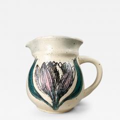 Midcentury Modern Art Pottery Decorative Flower Pitcher signed - 2974219