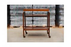 Midcentury Modern Bar Cart in Hardwood Brass by Ming Moveis Brazil 1950s - 3511568