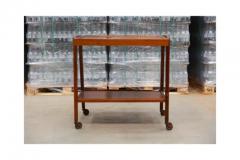 Midcentury Modern Bar Cart in Hardwood Brass by Ming Moveis Brazil 1950s - 3511569