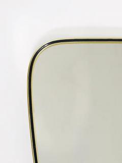 Midcentury Modern Elegant Brass Black Wall mirror Italy 1950s - 4067047