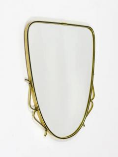 Midcentury Modern Elegant Brass Black Wall mirror Italy 1950s - 4067050