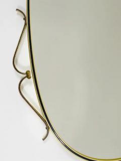 Midcentury Modern Elegant Brass Black Wall mirror Italy 1950s - 4067058