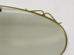 Midcentury Modern Elegant Brass Black Wall mirror Italy 1950s - 4067112