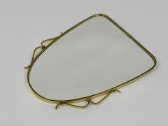 Midcentury Modern Elegant Brass Black Wall mirror Italy 1950s - 4067115