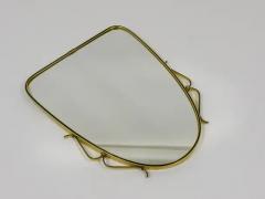 Midcentury Modern Elegant Brass Black Wall mirror Italy 1950s - 4067117