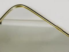 Midcentury Modern Elegant Brass Black Wall mirror Italy 1950s - 4067146
