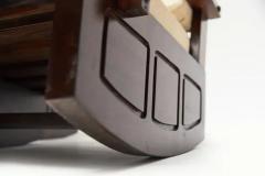 Midcentury Modern Rocking Chairs in Hardwood Cream Aqua Block cushions Brazil - 3183573