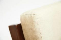 Midcentury Modern Rocking Chairs in Hardwood Cream Aqua Block cushions Brazil - 3183584