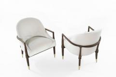 Midcentury Modern Walnut Lounge Chairs c 1950s - 1816520